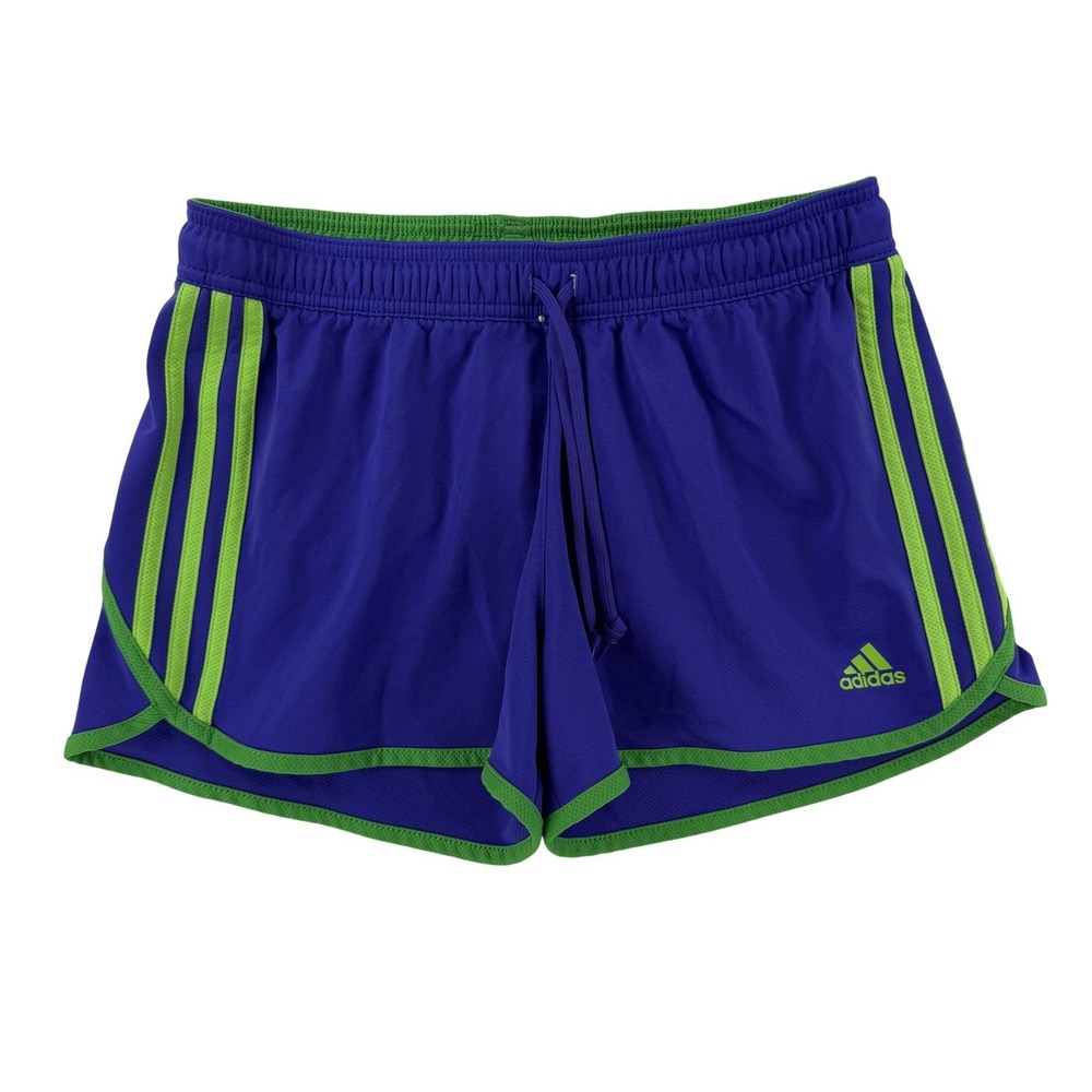 Adidas Shorts Womens Small Purple Green Running Athletic 3 Inseam Quick Dry